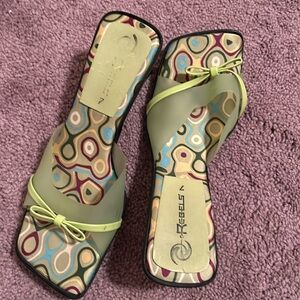 Sandals with a small heel.